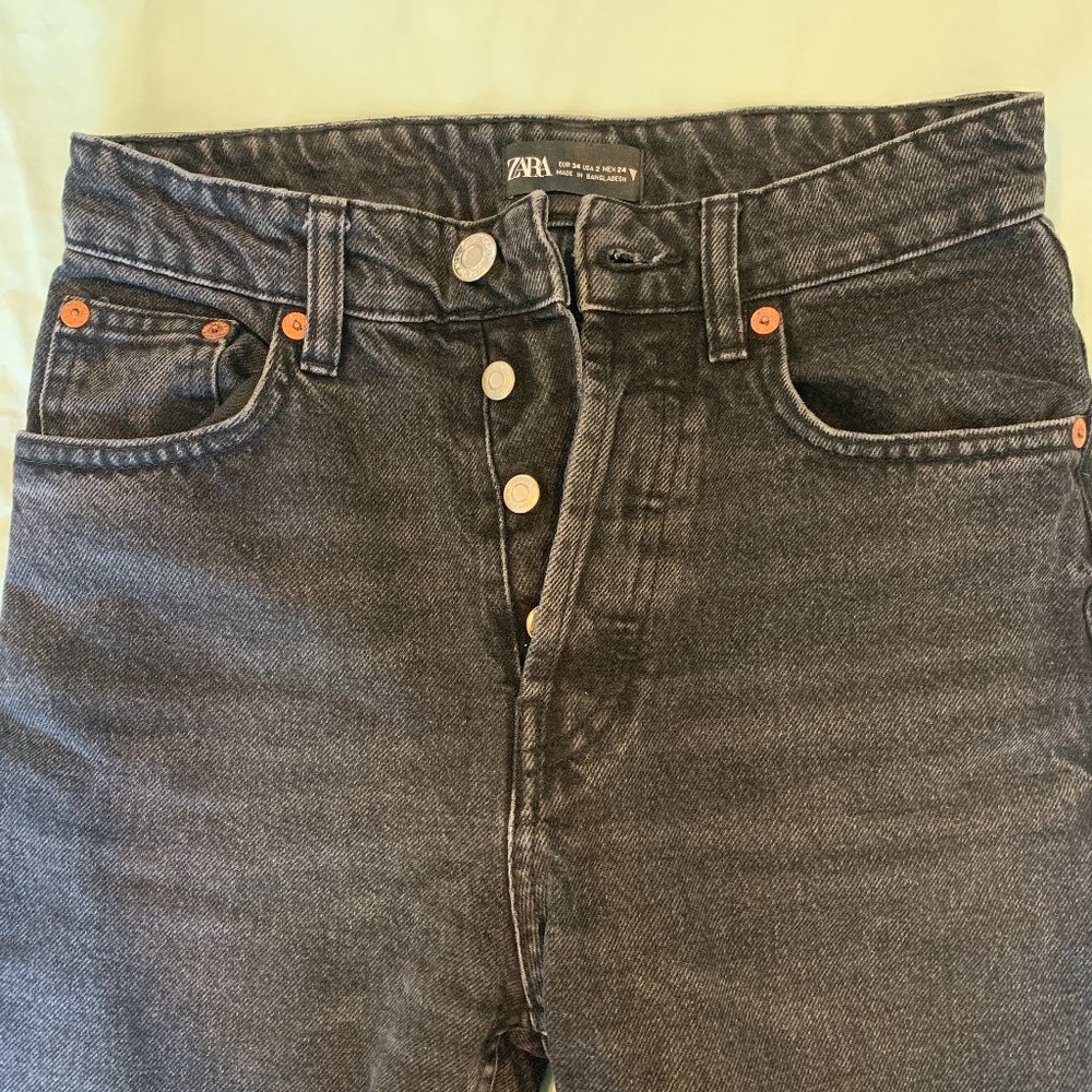 zara size 2 black mom jeans